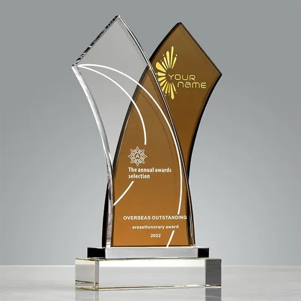 Tuxedo Wave Crystal Award