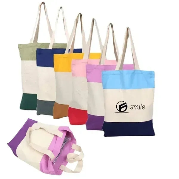 Three Color Canvas Shopping Bag
