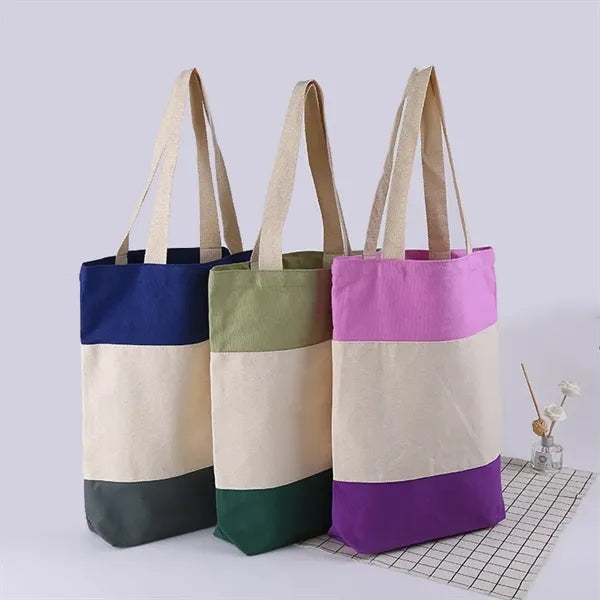 Three Color Canvas Shopping Bag