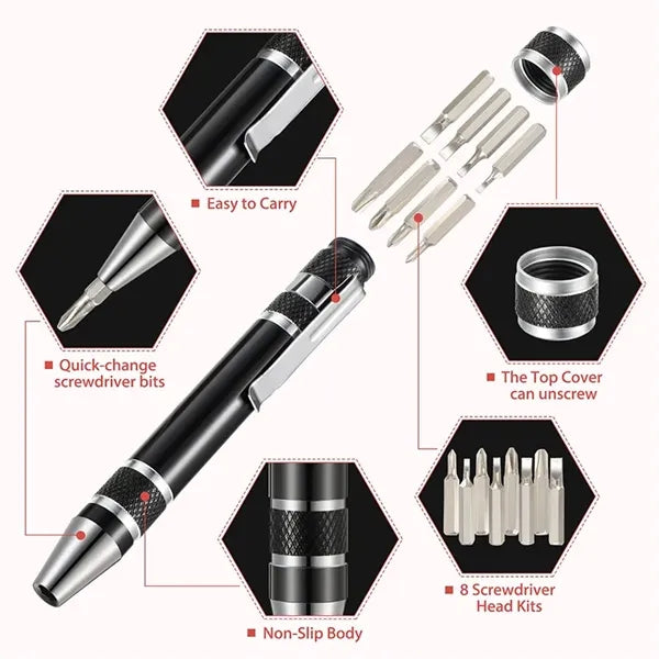 8 in 1 Magnetic Pocket Screwdriver