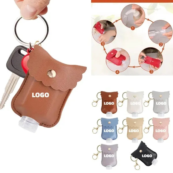 Plastic Bottle with Leather Keychain Holder