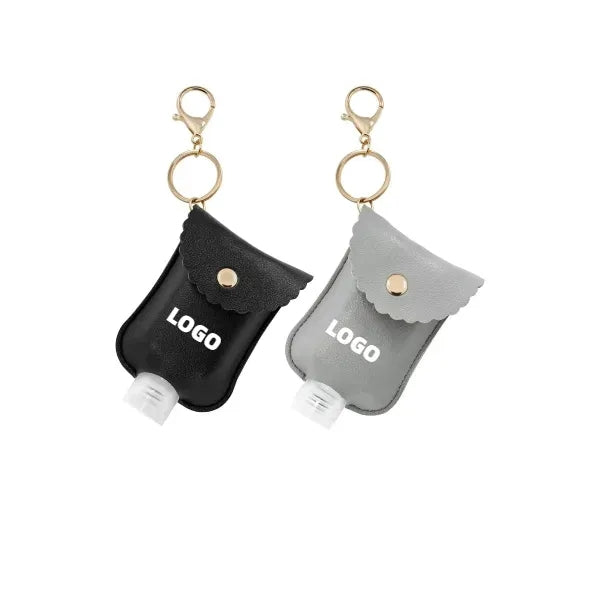 Plastic Bottle with Leather Keychain Holder