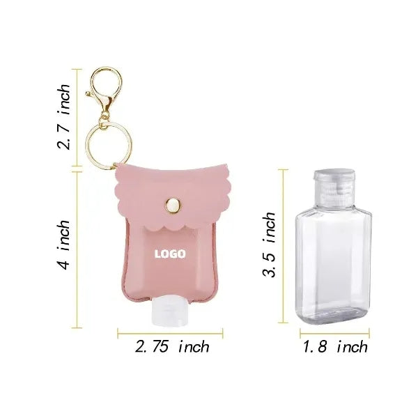 Plastic Bottle with Leather Keychain Holder