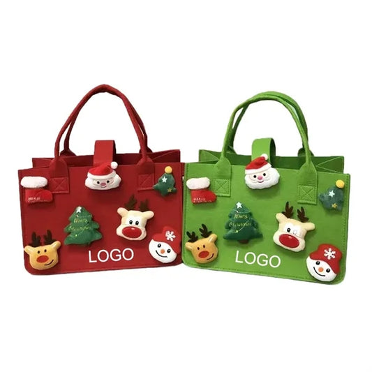 11.8 x 7.8'' Large Christmas Gift Treat Felt Tote Bags