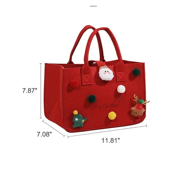 11.8 x 7.8'' Large Christmas Gift Treat Felt Tote Bags