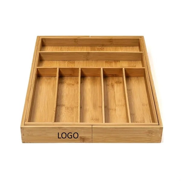 Bamboo Cutlery Flatware Organizer Expandable Kitchen Utensil