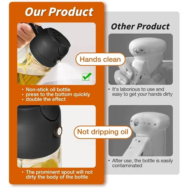 2 in 1 Oil Dispenser Bottle for Kitchen