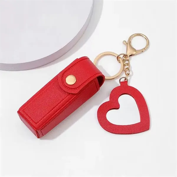 PU Lipstick Keychain Bag
