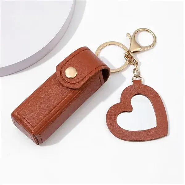 PU Lipstick Keychain Bag