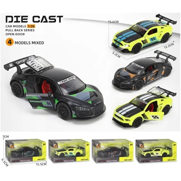 Sports Model Metal Car Exclusive Alloy Pullback Toy