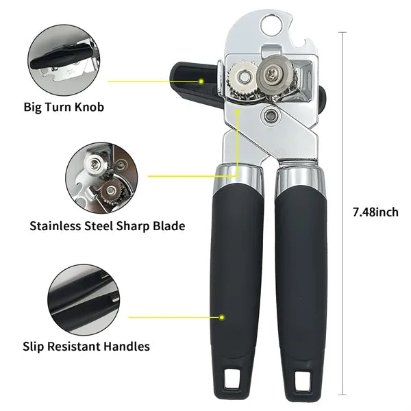 3-in-1 Manual Kitchen Tool: Tin & Can Opener
