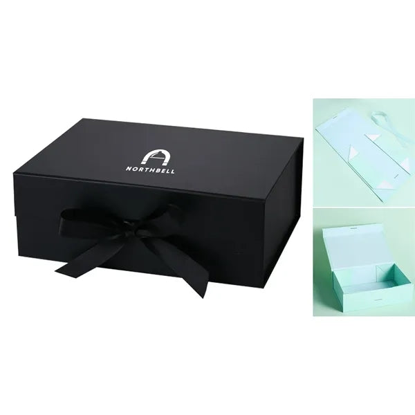 Magnetic Folding Gift Box with Ribbon