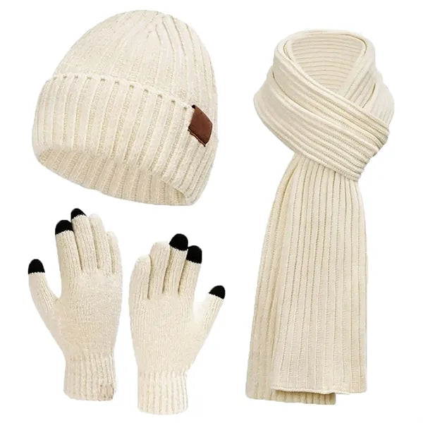 Winter Warm and Thick Hat scarf Gloves Set