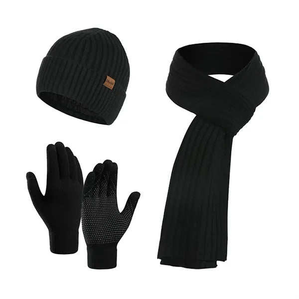 3 Sets Winter Hat Scarf and Touchscreen Gloves