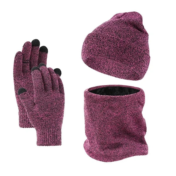Skin-Friendly Fleece Winter Scarf Hat Neck Gaiter Glove Sets