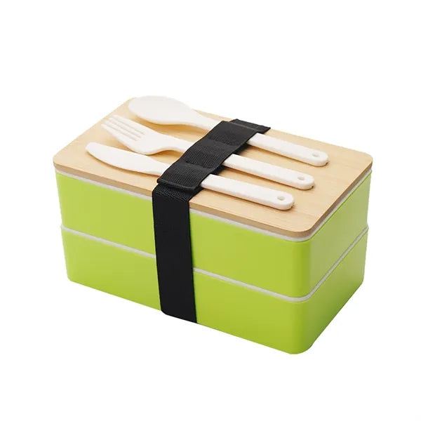 Japanese Style Double Layer Bamboo Bento Lunch Box