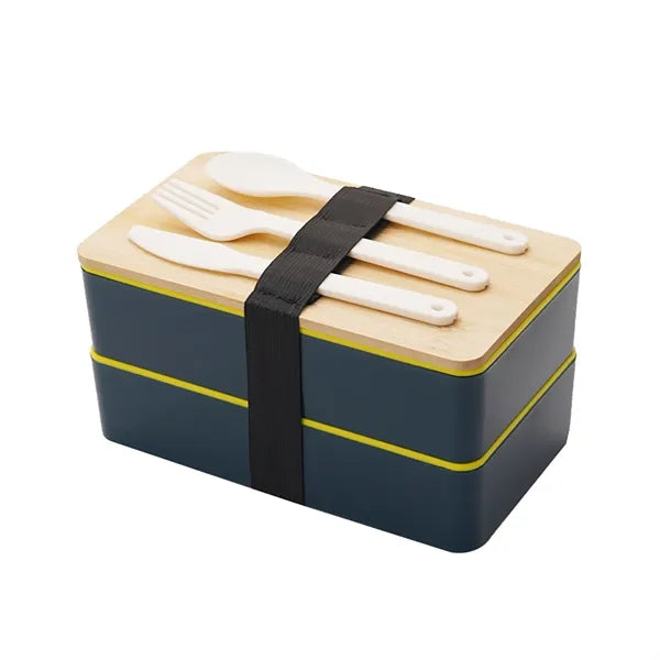 Japanese Style Double Layer Bamboo Bento Lunch Box
