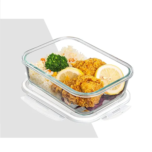 Airtight Glass Bento Boxes with Leak-Proof Locking Lids