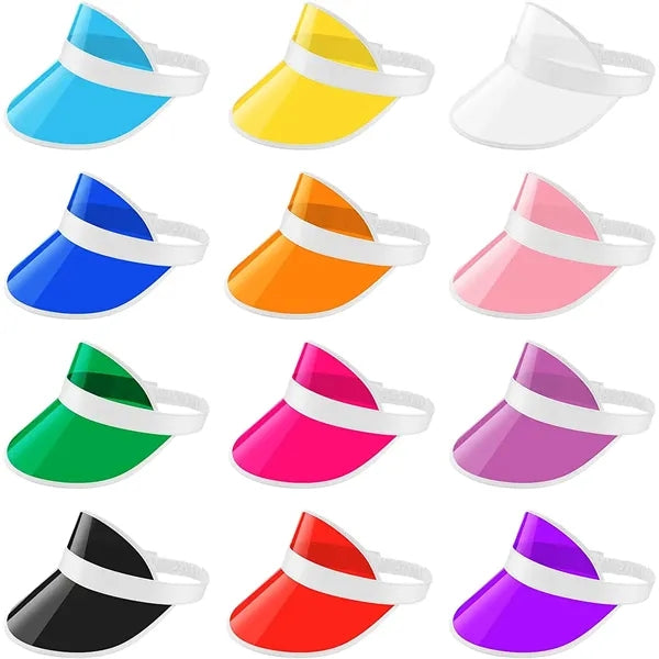 Unisex Clear PVC Plastic Sun Visor UV Protection Cap