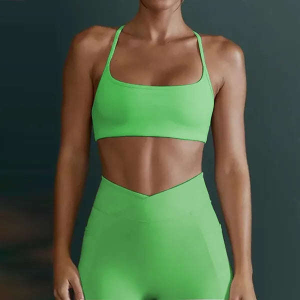 Women's Low-Cut Wire-Free Padded Yoga Sports Bra
