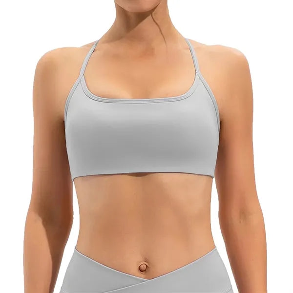 Women's Low-Cut Wire-Free Padded Yoga Sports Bra