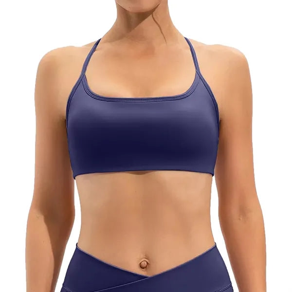 Women's Low-Cut Wire-Free Padded Yoga Sports Bra