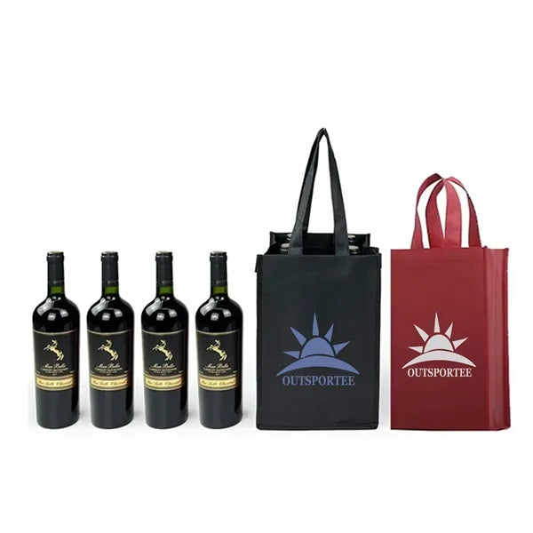Non-woven Wine Tote Bag -4 Bottle