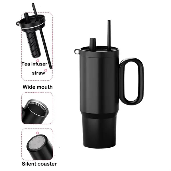 25 oz Tumbler with Handle with Straw Lid and Infuser