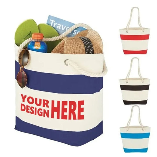 12 oz Cotton Canvas Tote Bag with Rope Handles