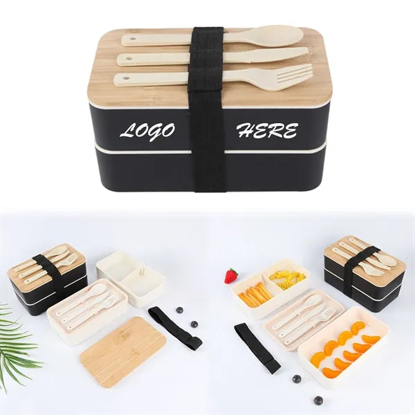 Bamboo Lid Lunch Box with Cutlery