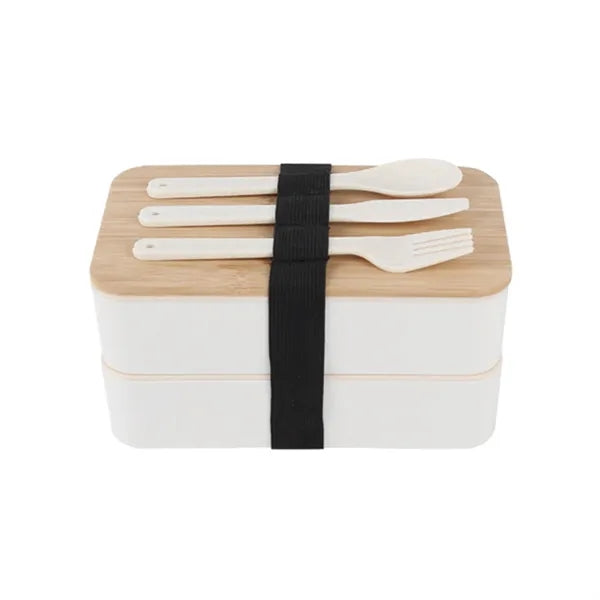 Bamboo Lid Lunch Box with Cutlery