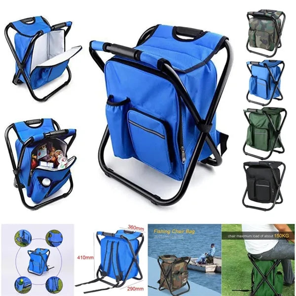 Foldable Fishing Chair and Backpack 3 in 1