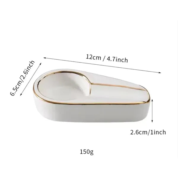 Portable Luxury Gilt Ceramic Cigar Ashtray Travel Ash Tray