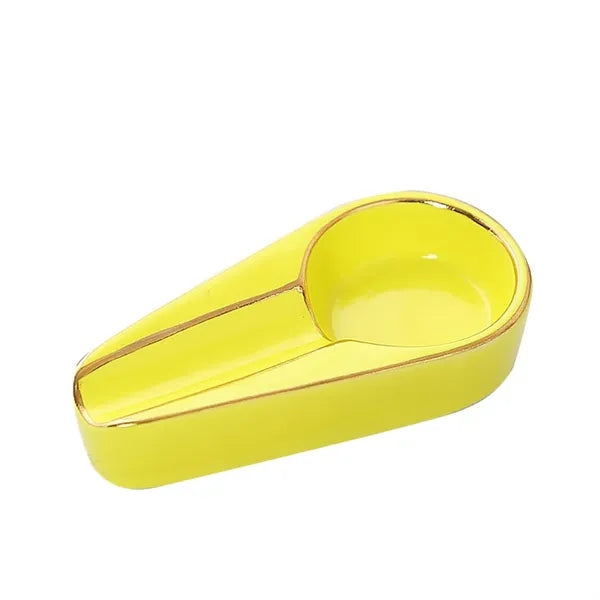 Portable Luxury Gilt Ceramic Cigar Ashtray Travel Ash Tray