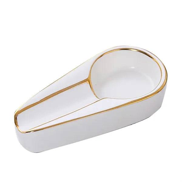Portable Luxury Gilt Ceramic Cigar Ashtray Travel Ash Tray