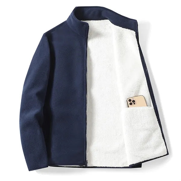 Polar Fleece Jackets Stand Collar Zipper Closure Coats