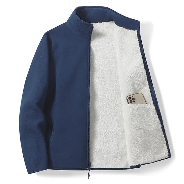 Polar Fleece Jackets Stand Collar Zipper Closure Coats