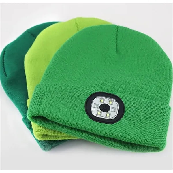 LED Light Cap Knit Beanie Hat