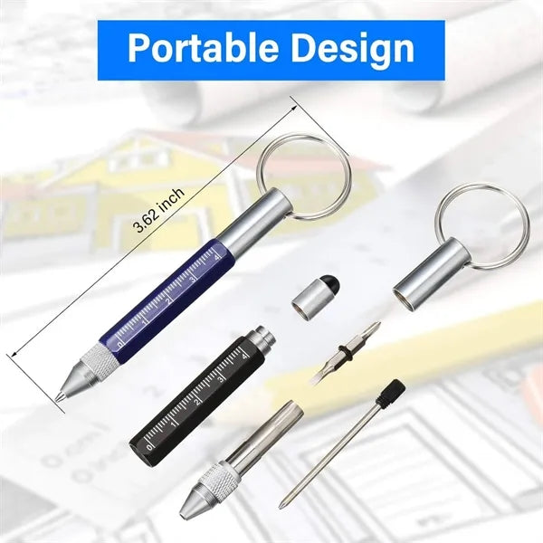 6 in 1 Multitool Tech Tool Pen with Key Ring