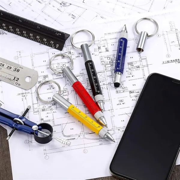 6 in 1 Multitool Tech Tool Pen with Key Ring