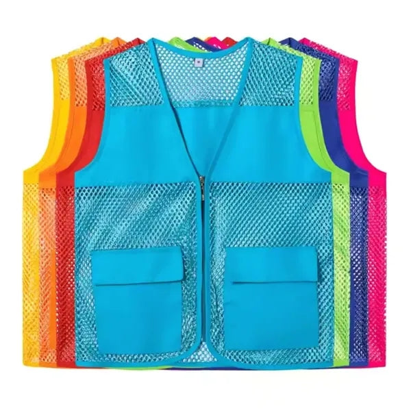 Unisex Volunteer Vest Advertising Zipper Mesh Wear