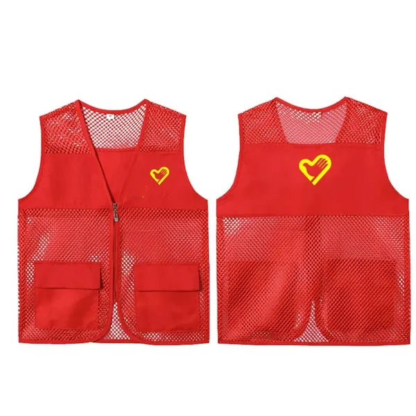 Unisex Volunteer Vest Advertising Zipper Mesh Wear
