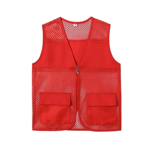 Unisex Volunteer Vest Advertising Zipper Mesh Wear