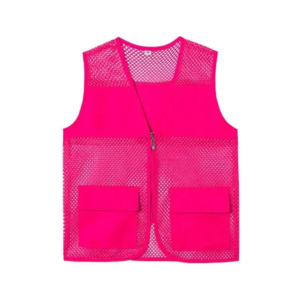 Unisex Volunteer Vest Advertising Zipper Mesh Wear