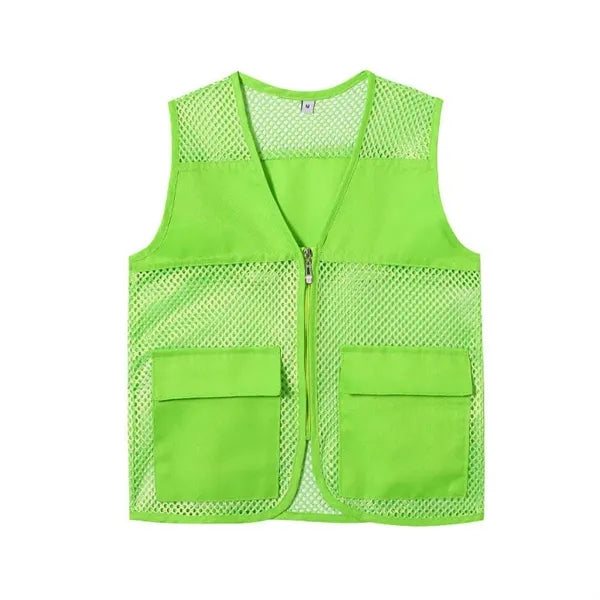 Unisex Volunteer Vest Advertising Zipper Mesh Wear