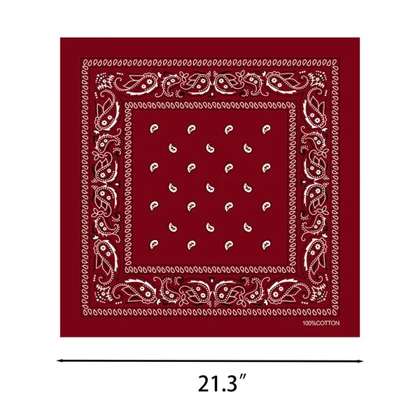 100% Cotton Bandanas Face Mask Square Scarf Headwear