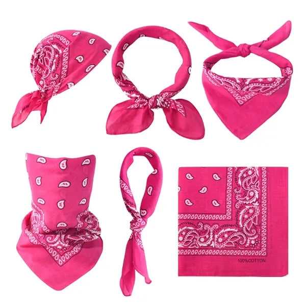 100% Cotton Bandanas Face Mask Square Scarf Headwear