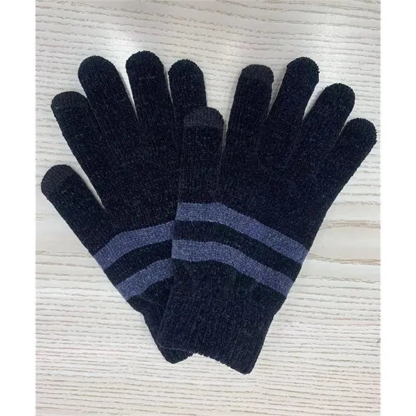 Chenille Striped Gloves