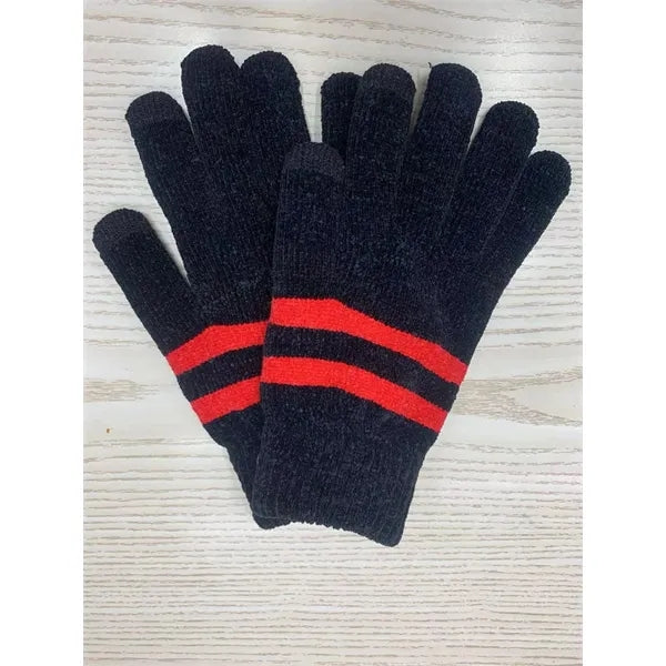 Chenille Striped Gloves