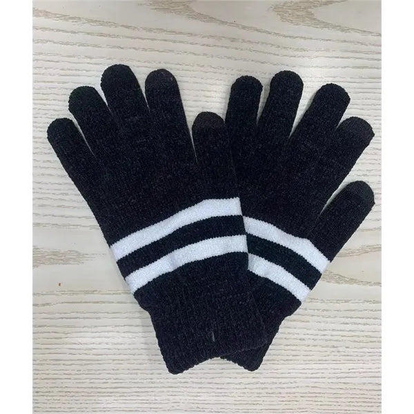 Chenille Striped Gloves